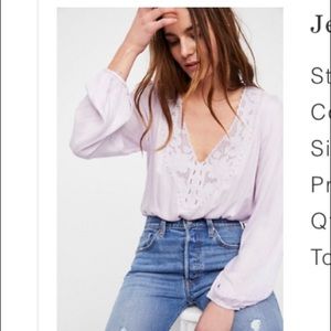 Free People M Jezebel Lavender Bodysuit